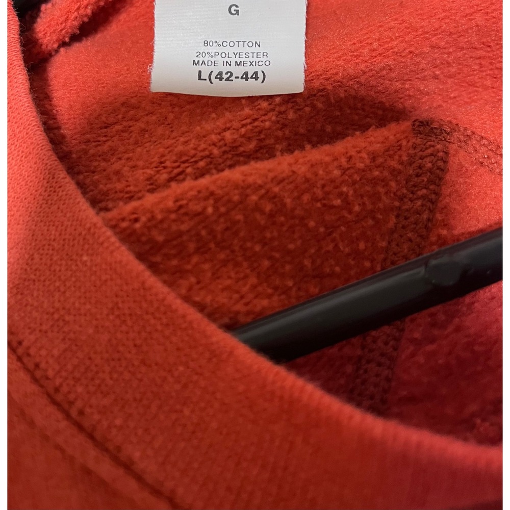 Vintage 90s Chevrolet Crewneck Sweatshirt Orange V-Stitch Embroidered Chevy XL - Picture 4 of 5
